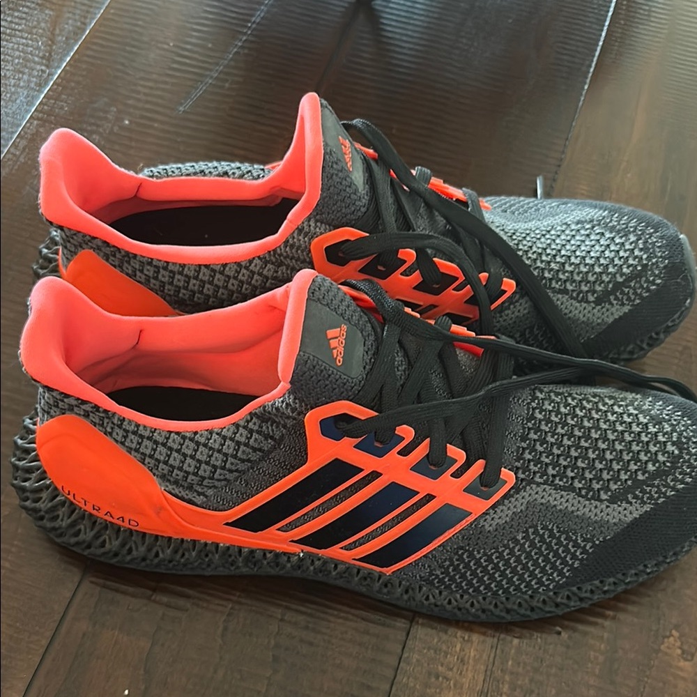 Adidas 4D Black Solar Red Ultraboost Men's Shoes